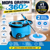 Mopa Spin 360° con Cubo Escurridor, Ruedas y 2 Cabezales